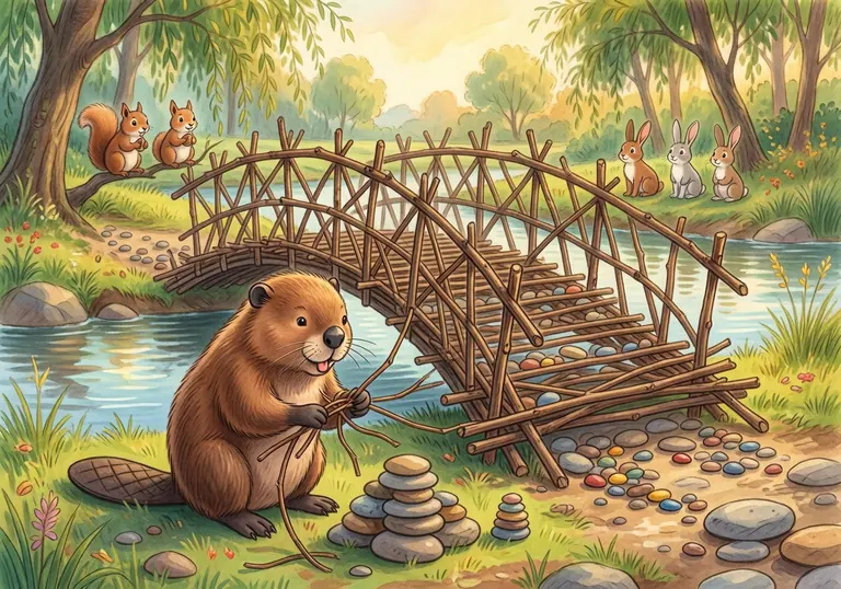 Illustration for Barnaby and the Bridge of a Thousand Sticks scene 2