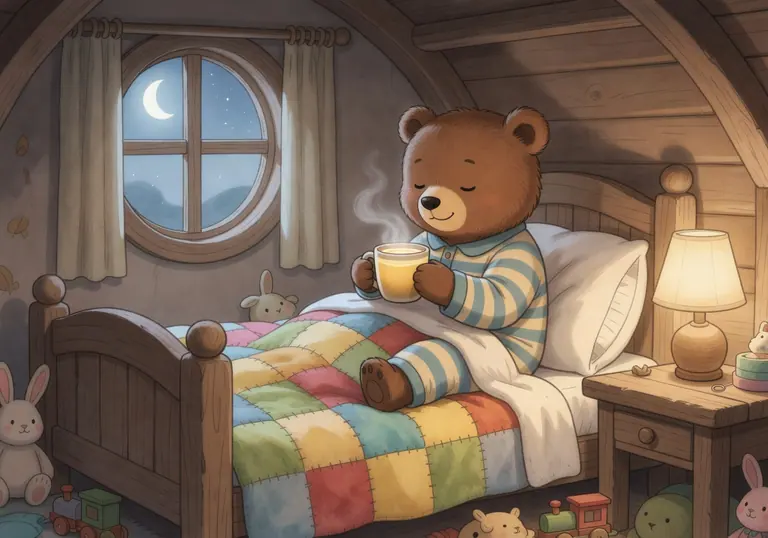 Illustration for Barnaby Bear's Cozy Night scene 1