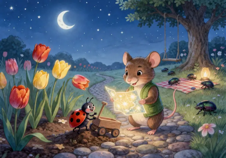 Illustration for Milo and the Moonbeam Map scene 1