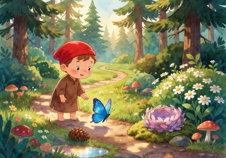 Illustration for Milo and the Lost Butterfly scene 1